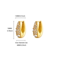 Golden huggie hoop earrings with micro-paved cubic zirconia and 18mm height - Widened Pave U-Shape Huggie (E5775G-1) / 18K Gold / Gold