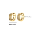 Gold plated hoop earrings with micro-paved zircons and X-shape detail, 16mm width - Cross X-Line Pave Huggie (E5783G) / 18K Gold / Gold