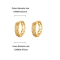 Gold plated copper hoop earrings with zircon inlays and 16mm outer diameter size - Geometric Triangle Hollow Earrings (E5794G) / 18K Gold / Gold