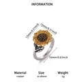 Minimalist rotating sunflower stress relief ring in copper and gold finish - Sunflower Style (JZ1493)