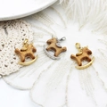 Colorful zircon rocking horse pendants in gold and silver finish for DIY jewelry - 20.3*22.5 / 18K Gold Wood Horse