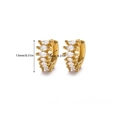 Gold huggie earrings with marquise-cut cubic zirconia, outer diameter 13mm size - Marquise Cut Huggie Earrings (E6185G) / 18K Gold / Gold