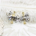 Exquisite carousel horse brooch featuring colorful zircons and 18K gold plated copper - Premium Edition (27.5*31.7mm)