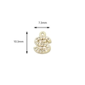 18K gold plated dollar sign pendant with micro-pave crystals for DIY jewelry making - Dollar Sign ($) / Gold