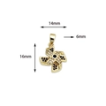 18K gold plated brass windmill pendant with blue and white zircons, 16mm x 14mm size - Windmill (Gold with Blue & White Zirconia)