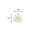 Elegant 18K gold plated brass swan pendant with white zircon for jewelry making 16x17mm - White Peacock Ore
