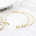 Bracciale aperto placcato oro 18 carats con trama intrecciata e fibbia rotonda di classe - Bracciale rigido aperto / Rotondo