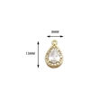 18K vergulde messing druppelvormige hanger met zirkoon, afmeting 8mm x 13mm - Waterdruppel Zirkonia
