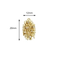 Pendentif branche dorée 18K avec diamants 12x20mm pour création de bijoux DIY - Style de Barre Longue Strass