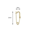 Minimalist 18K gold-plated safety pin pendant earring charms measuring 22mm by 8mm - Gold Safety Pin Shape