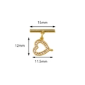 Gouden hartvormige OT-schakelsluiting met witte zirkoonstenen voor DIY-sieraden - S1 / Hart