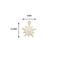 DIY 18K vergulde koperen ster hanger met zirkonia stenen voor het maken van sieraden - Vijfpuntige Ster