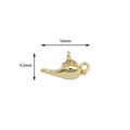 18K gold plated brass magic lamp pendant with micro-inlaid zircons, 16mm x 9.5mm size - Aladdin Lamp Shape / Magic Lamp (Gold)