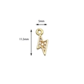 18K gold plated lightning bolt charm with micro-pave cubic zirconia stones, 11.5mm size - Gold Lightning Style