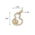 18K gold plated gourd pendant with micro-pave zircons and 7mm pearl tray base - Gourd Pearl Tray