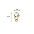10mm by 7mm 18K gold plated copper lobster clasp connector for jewelry making - 10mm / Gold