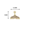 18K gold plated fish tail pendant with micro-pave cubic zirconia for DIY jewelry making - Fishtail Design