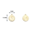 18K gold plated Elizabeth II coin charm pendant for DIY necklace and bracelet making - 13mm / Mini Round Coin