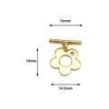 18K vergulde bloem toggle sluiting met zirkonia voor DIY sieraden maken van goud - S1 / Zirkonia Pruimenbloesem