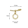 18K vergulde koperen OT-sluiting met 21,5mm staafje en 10,5mm ring met strassteentjes - S1 / Rond Zirkonia
