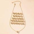 Golden heart letter pendant necklace set with 26 engraved alphabets and snake chain - Letter B