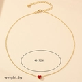 Détail du collier avec pendentif coeur rouge, fermoir homard et extension de 40+7cm - Cœur Rouge (X-3-x046)