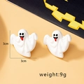 Cute white ghost earrings for Halloween made of acrylic with funny facial expressions - White Ghost (E207)