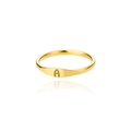 Élégante bague minimaliste en or avec lettre A gravée et reflet de miroir délicat - Lettre A / Doré
