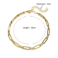 Minimalist 18k gold plated paperclip chain anklet with lobster clasp and extension - Paperclip Link Style (368)