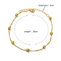 18k gold plated figaro blade anklet with 5mm beads and adjustable 5cm extension chain - Twisted Rope Chain with Beads (375)