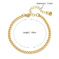 Golden Cuban link anklet in 18k gold plated stainless steel with adjustable chain - Gold Cuban Link Style (377)