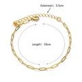 Minimalist golden paperclip link anklet in 18k gold plated stainless steel for women - Classic Paperclip Chain Style (379)