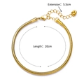 Minimalist 18k gold plated stainless steel snake chain anklet with 5.5cm extension - Glossy Snake Chain Style (381)