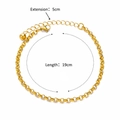 Minimalist gold plated stainless steel anklet with 19cm length and 5cm extension chain - Round Link Chain Style (387)