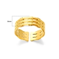 Anillo abierto triple fila estilo bambú dorado 8mm para mujer acabado pulido - Estilo de Nudo de Bambú de Tres Filas (40400-1 Dorado)