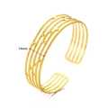 Minimalist 14mm wide multi-layer hollow gold-plated stainless steel cuff bracelet - Five Parallel Hollow Multilayer Structure (1540)