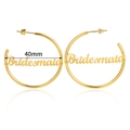 Χρυσοί κρίκοι 40mm με γράμματα Bridesmaid για γάμους και ειδικές περιστάσεις - Παράνυμφος / 40mm / Χρυσό