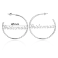 Ασημένιοι κρίκοι 40mm με το σχέδιο Bridesmaid σε καλλιγραφική γραμματοσειρά - Παράνυμφος / 40mm / Λευκόχρυσο