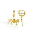 Detailed size specifications for gold crab pendant earrings made of stainless steel - Crab Style (E5333)