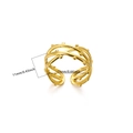 Detail view of 18K gold multilayer ring showing 11mm height and 17mm inner diameter - Layered Beaded Embellishment Style (JZ7009) / Gold