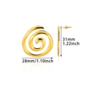Detailed view of gold spiral heart earrings showing 31mm height and 28mm width dimensions - Spiral Vortex Style (G125136) / Gold
