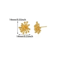 Vue détaillée de boucles d'oreilles 14mm en forme d'étoile plaqué or 18 carats - Boucles d'oreilles Clous Étoile Radiale (G12305611)