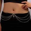 Catena da vita dorata multistrato alla moda con ciondolo a serpente scintillante da donna - Stile Serpente (YL002)