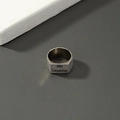 Vintage Silber Herrenring im Industrie-Stil mit NO Smoking Gravur auf flachem rechteckigem Ring - Englischer Buchstabenstil (J290)