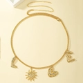 Catena da vita dorata per donna stile punk con lettere LOVE e ciondoli a stella - Stile Lettera d'Oro (X513-字母)