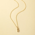 Close-up of golden O-chain necklace with a sparkling pavé diamond capital letter D pendant - Letter D Style (X012-Letter D)