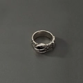 Vintage-Ring in oxidiertem Silber mit geprägten Mustern und Ethno-Hip-Hop-Stil - Schlangen-Wickel-Stil (J008-Stil 6)