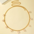 Cadena dorada de cintura con colgantes de concha blanca para estilo de playa - Concha Dorado (X108-Concha)
