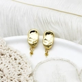 18K vergoldete geometrische Ohrstecker-Basis im Barockstil mit Hammerschlag-Textur für DIY-Schmuck - Oval Ohrstecker-Zubehör / Gold