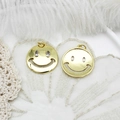 18K gold plated smiling face pendant with zircon inlay for DIY jewelry necklaces - Smiley Face